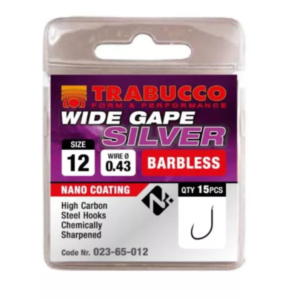 Trabucco Wide Gape Silver 16 Amo con paletta, senza ardiglione 15pz