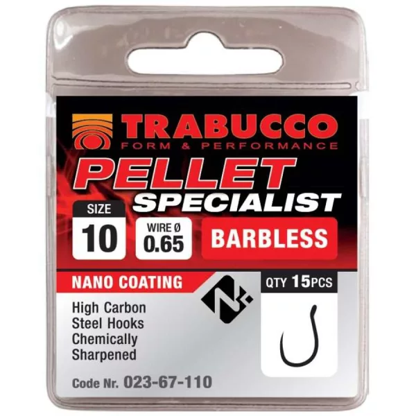 Trabucco Pellet Specialist 12 Amo con Occhiello Senza Ardiglione 15pz