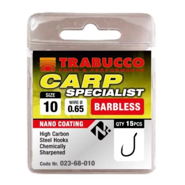 Trabucco Carp Specialist 10 Amo con Occhiello Senza Ardiglione 15pz