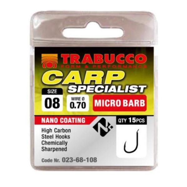 Trabucco Carp Specialist 14 amo con ardiglione e paletta 15pz