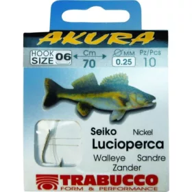   Trabucco Akura Zander 06 Amo Prelegato Monofilo con Paletta e Ardiglione 10pz
