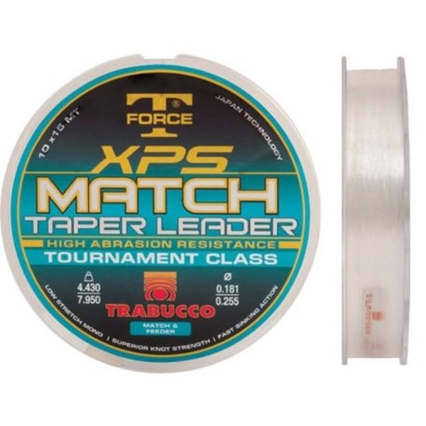 Trabucco T-Force XPS Match Taper Leader 10*15m 0,2-0,32mm Filo Terminale Monofilo
