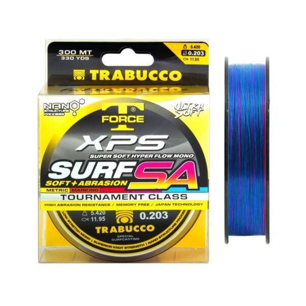Trabucco T-Force XPS Surf Soft+Abrasion Mark System 300m 0,22mm Filo Monofilo Principale