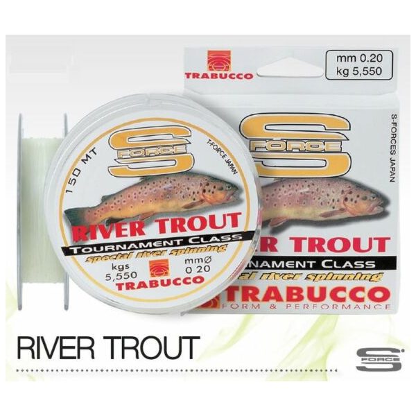 Trabucco S-Force Spin-Fiume Trota 150m 0,18mm Filo principale monofilamento