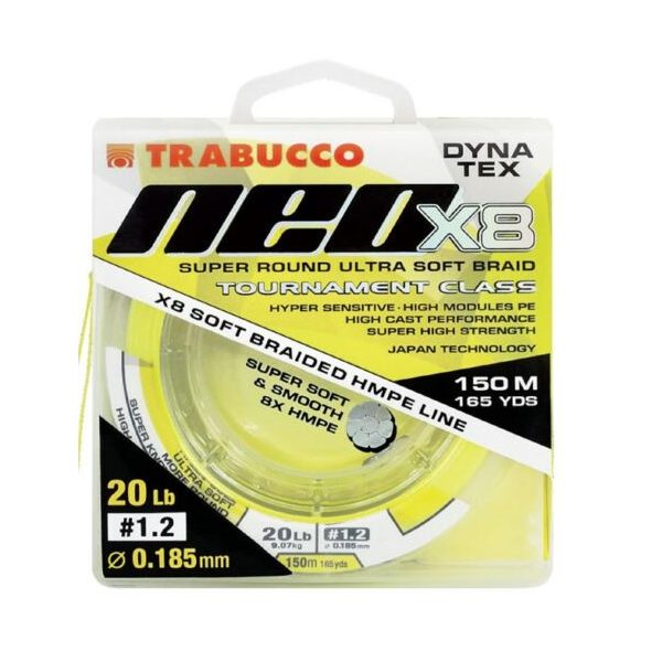 Trabucco Dyna-Tex Neo X8 300m 0,375mm Giallo Trecciato