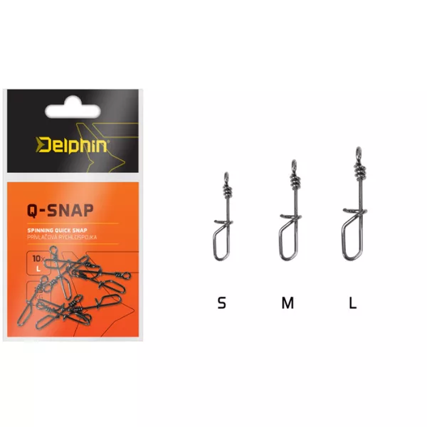 Connettore da spinning Delphin Q-SNAP / 10pz / 0,6mm S