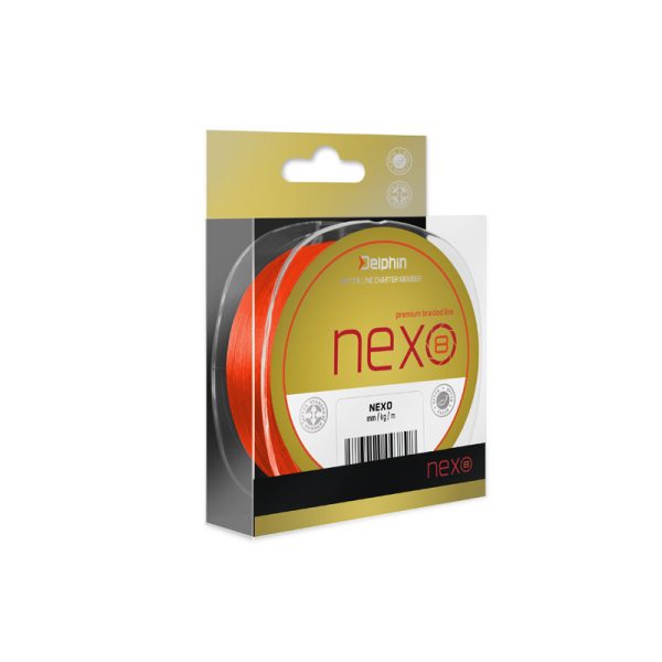 Delphin NEXO 8 / arancione fluo 0,16mm 21,8lbs 130m trecciato