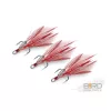 Delphin B!RD Hook TRIPLE / 3 pz piume rosse #10
