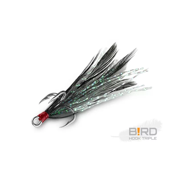 Delphin B!RD Hook TRIPLE / 3db piume nere #4