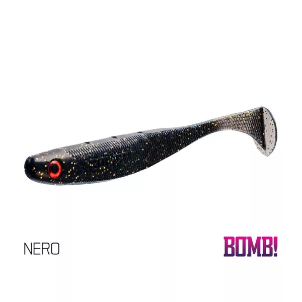 Delphin DuoPACK BOX BOMB! Rippa / 12x 5 pz. 5cm/NERO esca morbida
