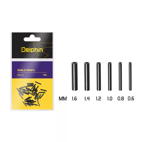 Delphin Single Crimps - Tubo a crimpare 0,6mm 40pz