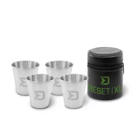   Delphin RESET XL 4v1 4x70ml Set Bicchieri da Grappa in Acciaio Inossidabile