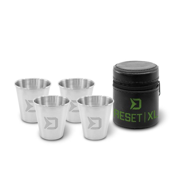 Delphin RESET XL 4v1 4x70ml Set Bicchieri da Grappa in Acciaio Inossidabile
