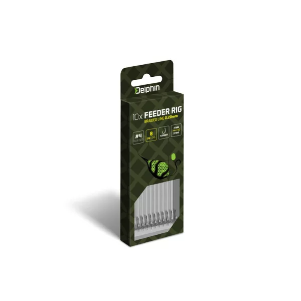 Delphin Braided Sting Feeder Rig 12cm Trecciato Prelegato 6 Ami Turner 10pz