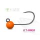 Delphin T-Area BL Tungsten Jig 4,6mm 0,9gr 6 Arancione Fluo Testa Micro Jig 5pz