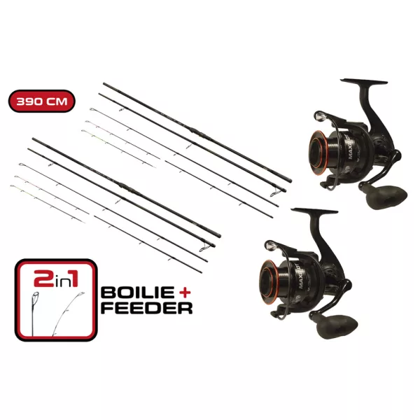 Carp Expert Max2 Double Tip Canna da 3,90m con Mulinello Max2 DT 6000 Duopack