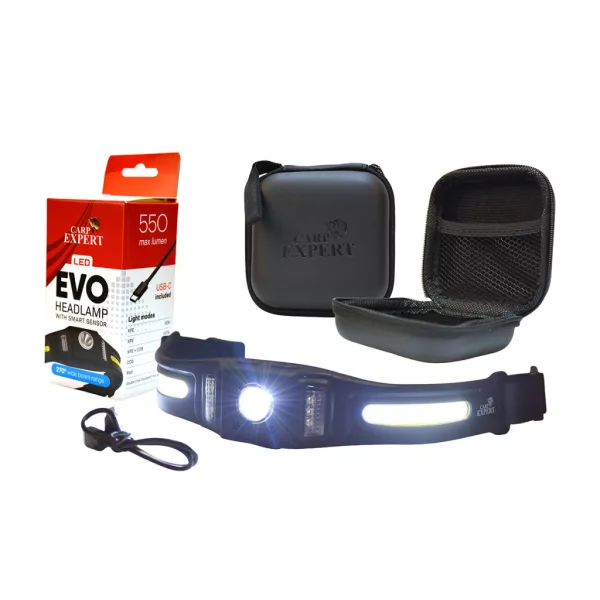 Carp Expert EVO Smart Fejlámpa Kemény Tokkal