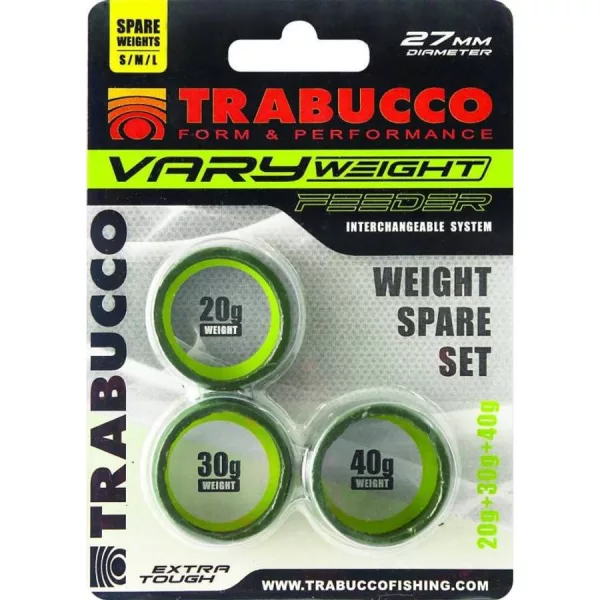 Trabucco Vary Weight Distance Cage Feeder 30gr, 40gr, 50gr Set Pesi per Pasturatore Feeder