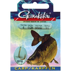   Gamakatsu Carp pre-legato Oro 4 10pz/confezione Amo da boilies con paletta e ardiglione