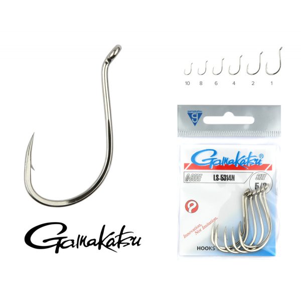 Gamakatsu LS-5314N/110 Argento 10/0 5 pezzi/confezione Amo da feeder con occhiello e ardiglione