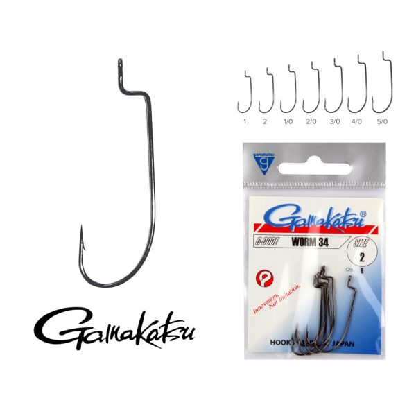 Gamakatsu F-314/014 Nero 14 25pz/confezione Amo da pesca per predatori con occhiello e ardiglione