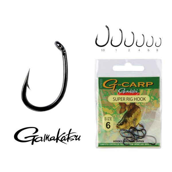 Gamakatsu G-Carp pop-up Nero 2 10pz/confezione Amo da carpfishing con ardiglione ad occhiello