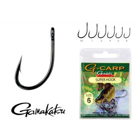   Gamakatsu G-Carp super Nero 1 10pz/confezione Amo da Feeder con occhiello e ardiglione