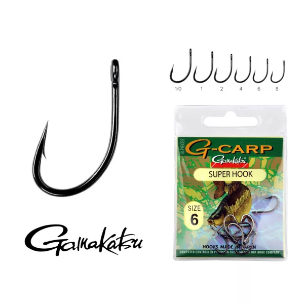 Gamakatsu G-Carp super Nero 2 10pz/confezione Amo da Feeder con occhiello e ardiglione