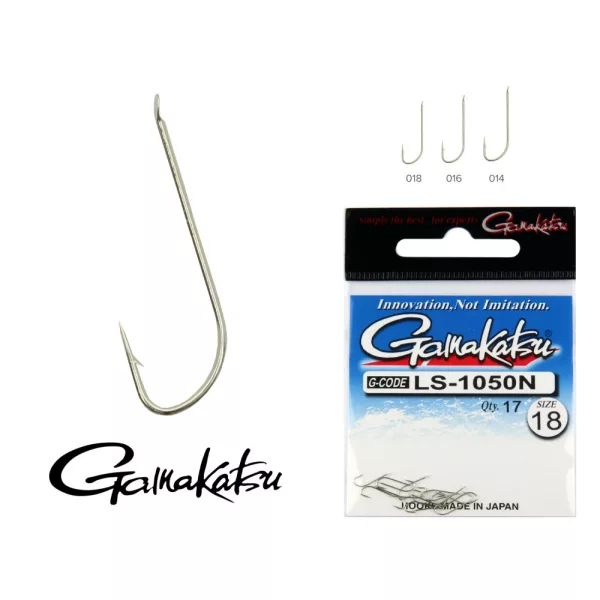 Gamakatsu LS-3510F/008 N/L Nero 8 15pz/confezione Amo da Feeder con paletta e ardiglione