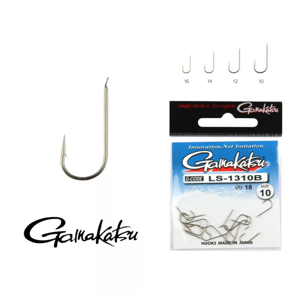 Gamakatsu LS-1310B/014 N/L Bronzo 14 18pz/confezione Amo Feeder Spinato con paletta