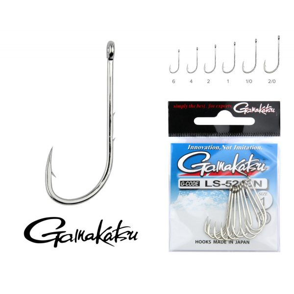Gamakatsu LS-5213N/001 N/L Argento 1 9pz/confezione Amo da pesca per predatori con occhiello e ardiglione