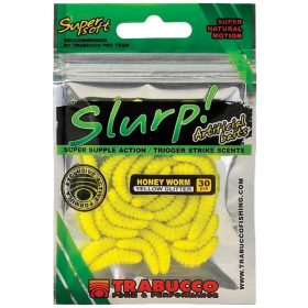   Trabucco Slurp Bait Honey Worm Yellow Glitter Larva d'ape Gialla 30pz