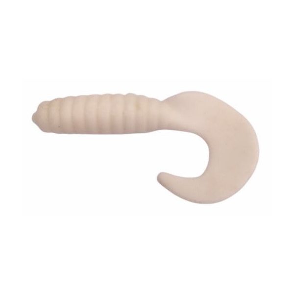 Trabucco Yummy Bait Curly Tail Bianco 4cm Esca in Plastica 8pz