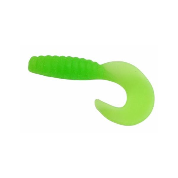 Trabucco Yummy Bait Curly Tail Verde Chartreuse 4cm Esca in Plastica 8pz