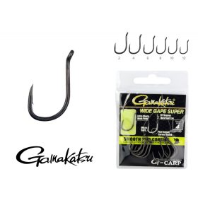   Gamakatsu G-Carp Wide Gape Super Nero 10 10pz/confezione Amo da carpfishing con micro ardiglione ad occhiello