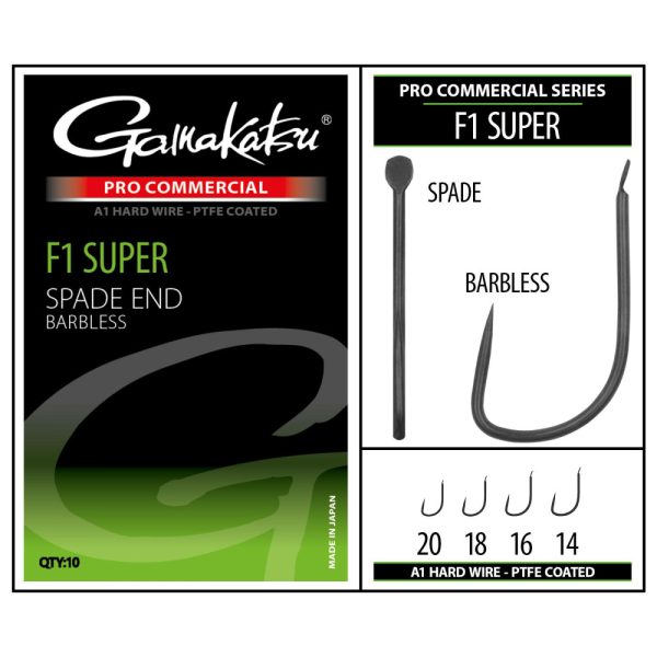 Gamakatsu Coars Pro-C F1 Super Spade A1 PTFE BL Amo Senza Ardiglione con Paletta #20
