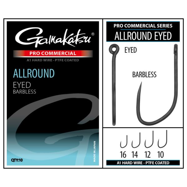 Gamakatsu Coars Pro-C Allround Eyed A1 PTFE BL Amo Senza Ardiglione con Occhiello #16