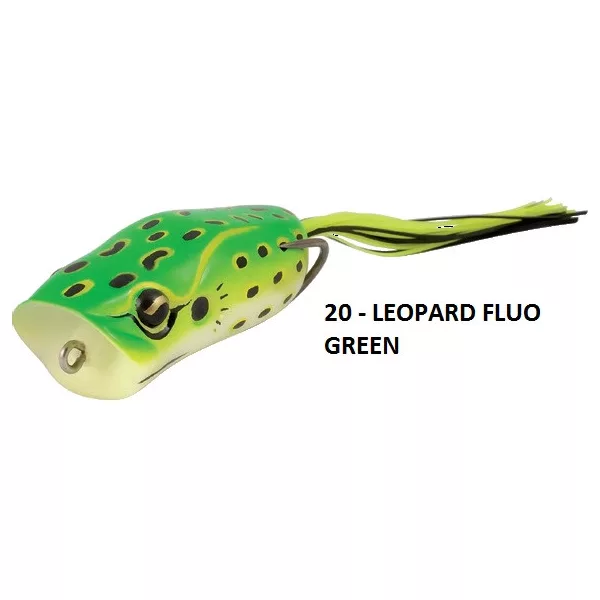 Rapture Popper Frog 6cm 15gr Leop. Fluo Green Rana in Gomma