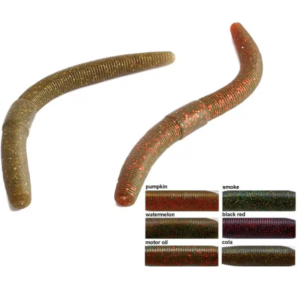 Rapture W. Wacky Worm 12,5cm Black&Red Esca in gomma morbida 10 pz