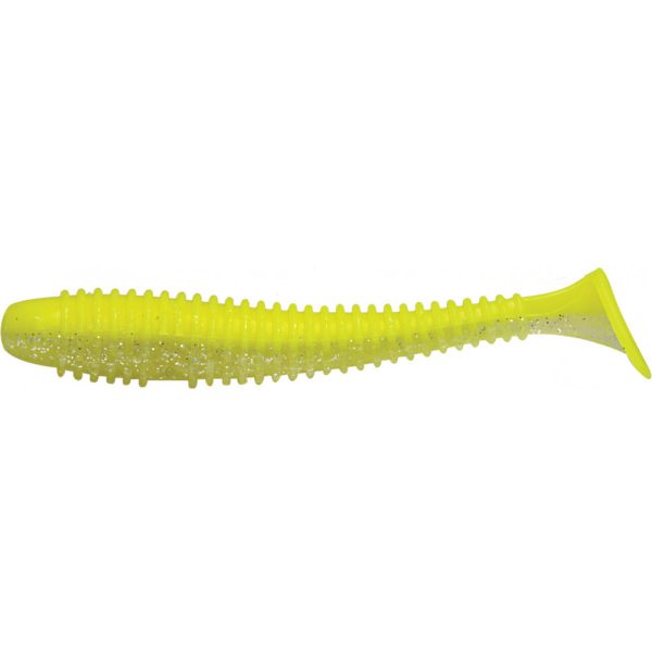 Rapture Ribbed Swing Shad 9,5cm Chartreuse Fantasma Esca Artificiale in Plastica 7 pz