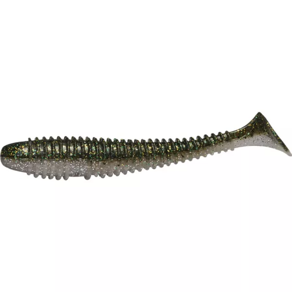 Rapture Ribbed Swing Shad 4cm Verde Fumo Esca in plastica 14pz