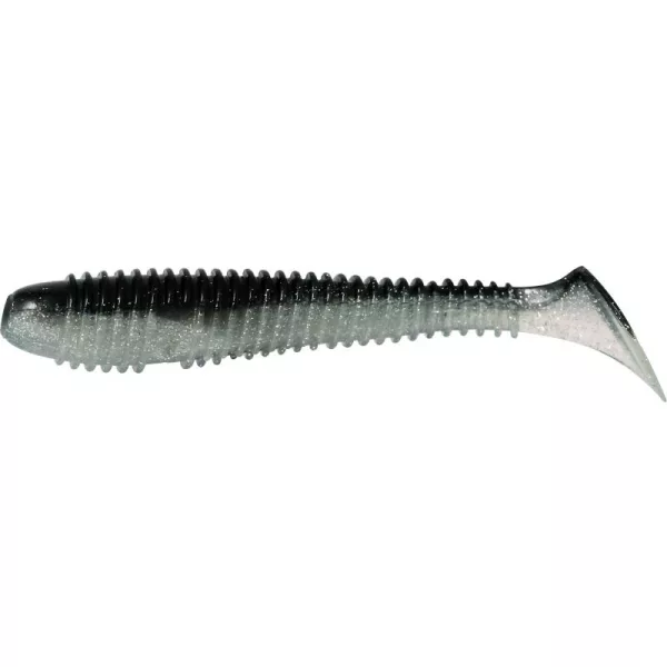 Rapture Ribbed Swing Shad 4cm Nero Argento Esca in plastica 14pz