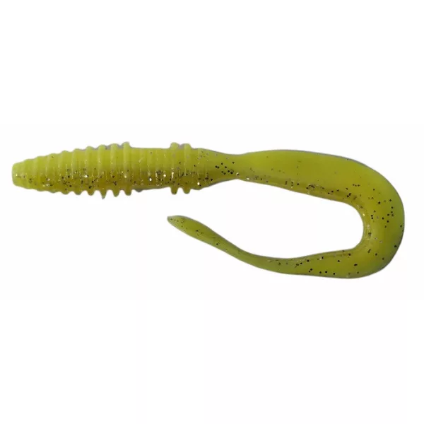 Rapture Mad Worm 8cm Chartreuse Ghost Esca in Plastica 10 pz