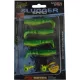 Rapture Slugger Shad Set 5,5cm Giallo Lime Set di Esche Artificiali 4+2 pz