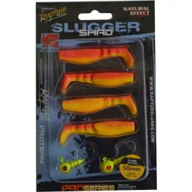   Rapture Slugger Shad Set 5,5cm Giallo Fiamma Set di Esche Artificiali 4+2 pz