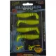 Rapture Slugger Shad Set 5,5cm Giallo Neon Set di Esche Artificiali 4+2 pz