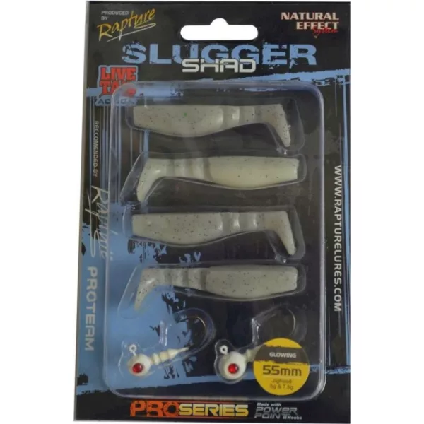 Rapture Slugger Shad Set 5,5cm Chartreuse Fantasma Set di Esche Artificiali 4+2 pz