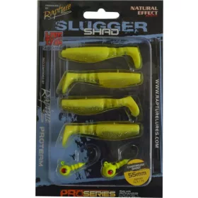   Rapture Slugger Shad Set 5,5cm Glowing Set di Esche Artificiali 4+2 pz