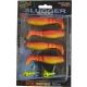 Rapture Slugger Shad Set 7,5cm Giallo Fiamma Set di Esche Artificiali 4+2 pz