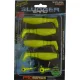 Rapture Slugger Shad Set 7,5cm Giallo Neon Set di Esche Artificiali 4+2 pz